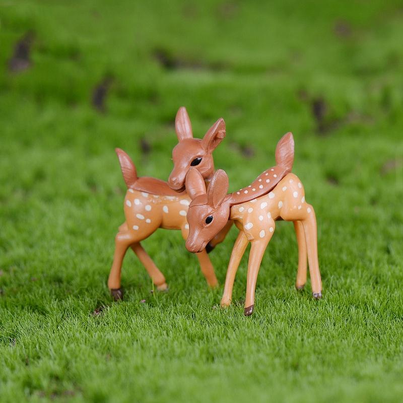 Tiểu cảnh mini ️ Mô hình con nai gặm cỏ trang trí tiểu cảnh sen đá, sân vườn, terrarium, bàn làm việc