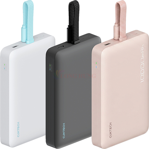 Sạc dự phòng Cuktech Power Bank Bank Magnetic Built-in USB-C Cable 1Type-C 10000mAh 22.5W CP132ML - Hàng chính hãng