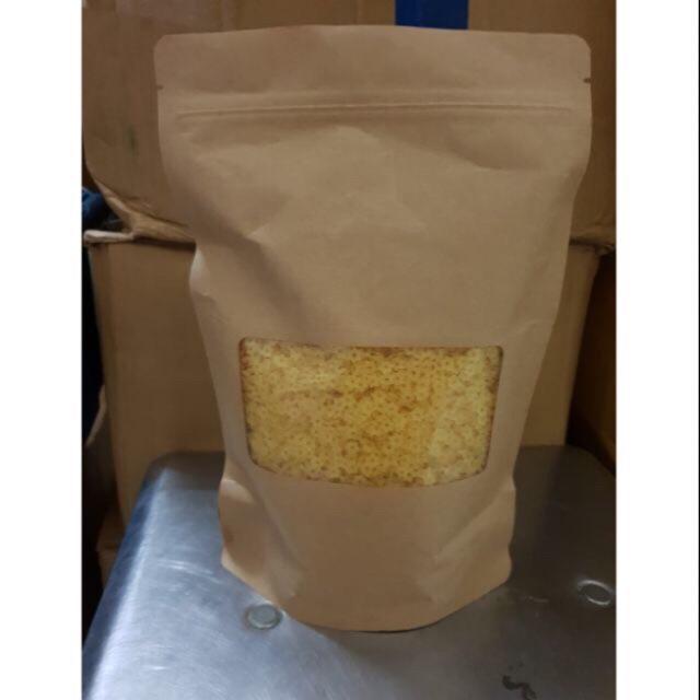 1kg zip giấy có cửa sổ/ Túi zip giấy kraft có cửa sổ đựng hoa quả sấy, hạt khô