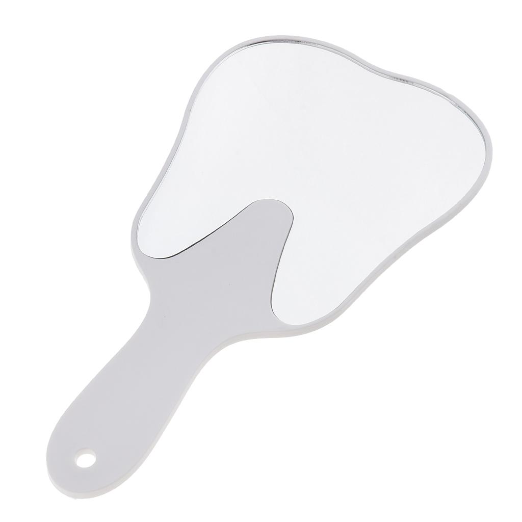 Cute Tooth Shaped Hand Held Plastic Makeup Mirror Oral Clinic Gift Red White Yellow Green