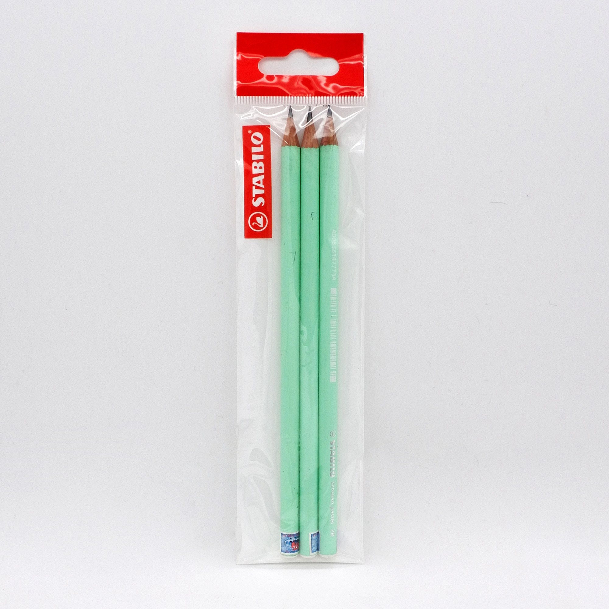 Bộ bút chì gỗ STABILO Schwan pastel 421 2B thân tròn - Bộ 2 bút thân màu xanh + Gôm tẩy  ER193 + Chuốt chì PS4538 (PC421U-C2S+)