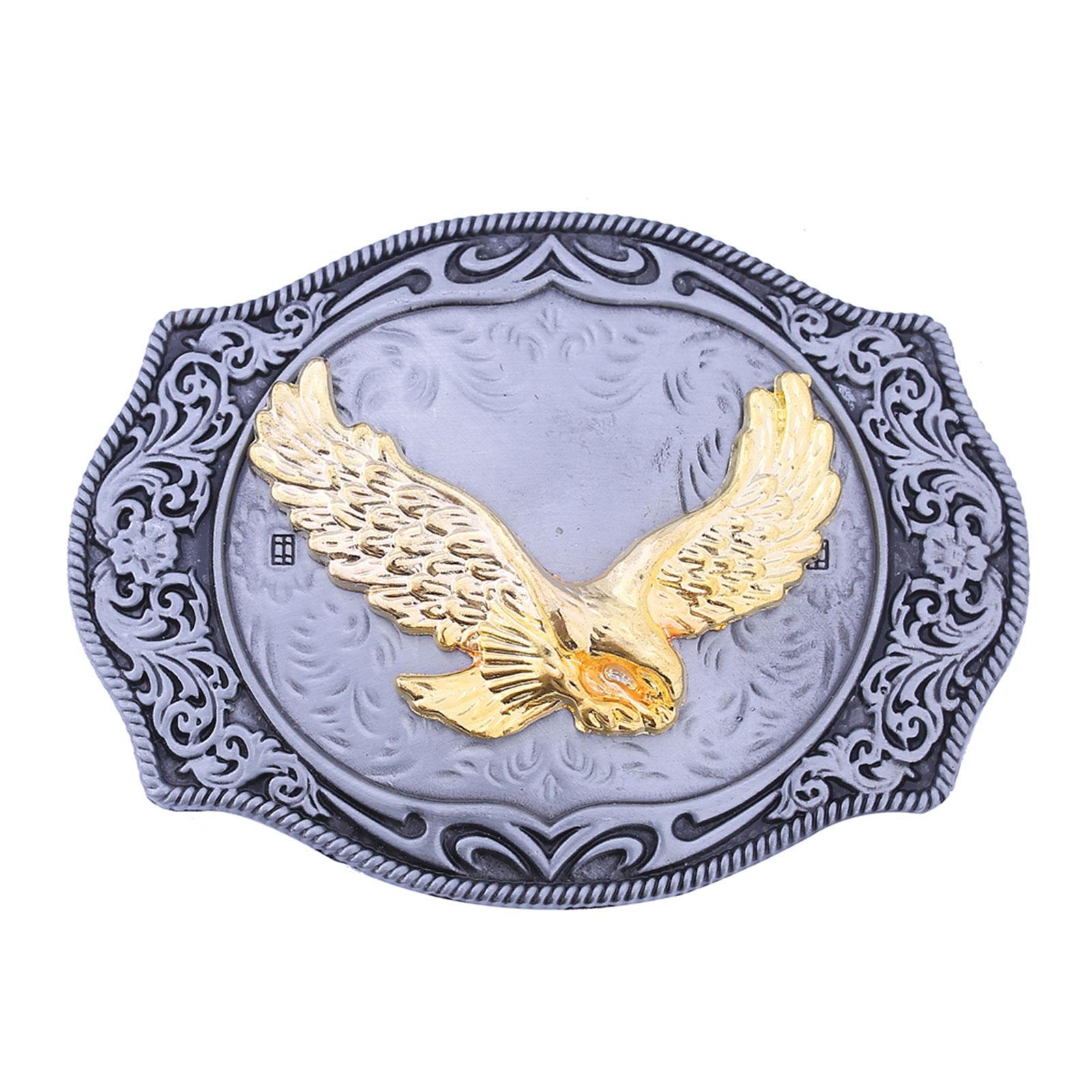 Western Belt Buckle, Leather Belt Buckle Alloy Buckle Engraved Belt Buckle Eagle Belt Buckle Belt Strap Buckle for Boys, Birthday, Cowboy, Party