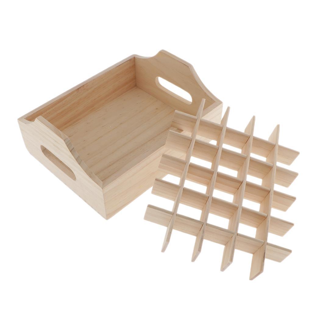 2pcs 40 Slots Natural Wooden Essential Oil Storage Rack Holder Makeup Shelf Show