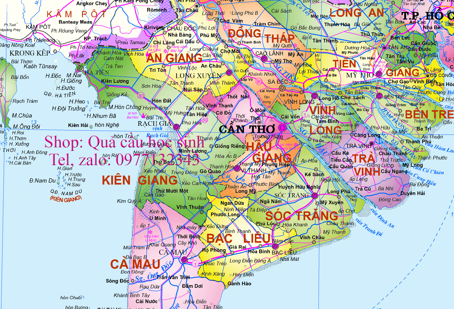 Hành chính Phía Nam Việt Nam khổ 2A0 120x151