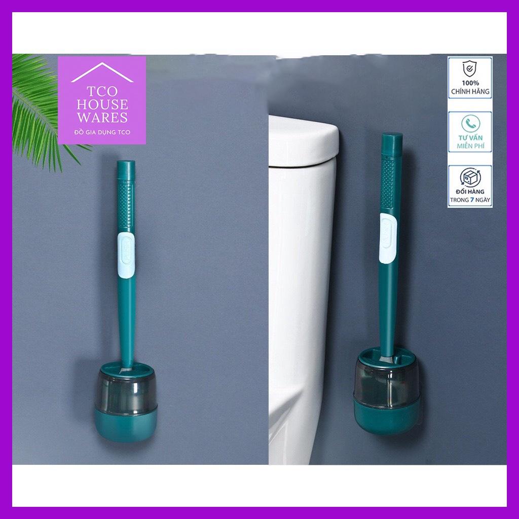 Chổi Cọ Toilet Gắn Tường, Có Bình Chứa Tự Động Nhả Xà Phòng Tiện Dụng - Bàn Chải Chà Rửa Nhà Vệ Sinh, Nhà Tắm - Hàng Chất Lượng KST