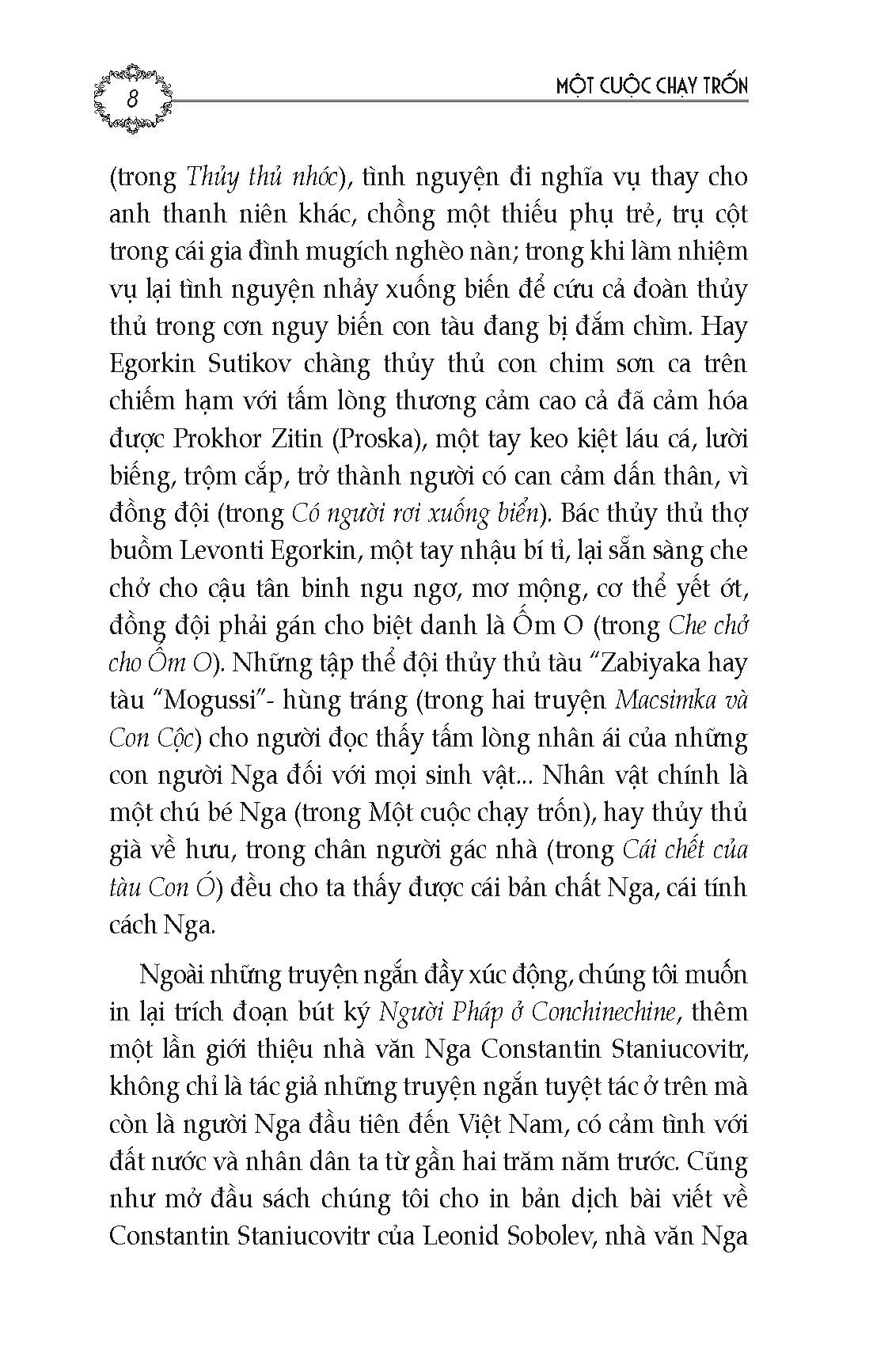 Một Cuộc Chạy Trốn - Tuyển tập truyện ngắn Nga - Tác giả Constantin Staniukovic; Thúy Toàn tuyển dịch
