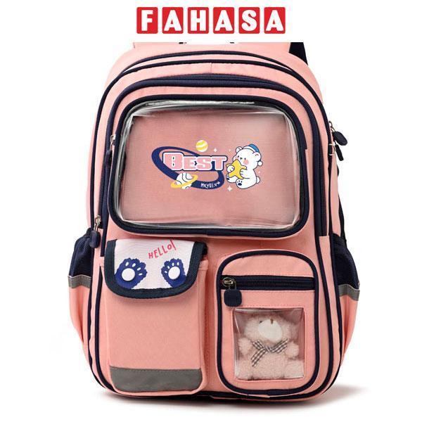 Ba Lô Học Sinh - Mr.Vui 1074 - Màu Hồng Cam + Xanh Đen