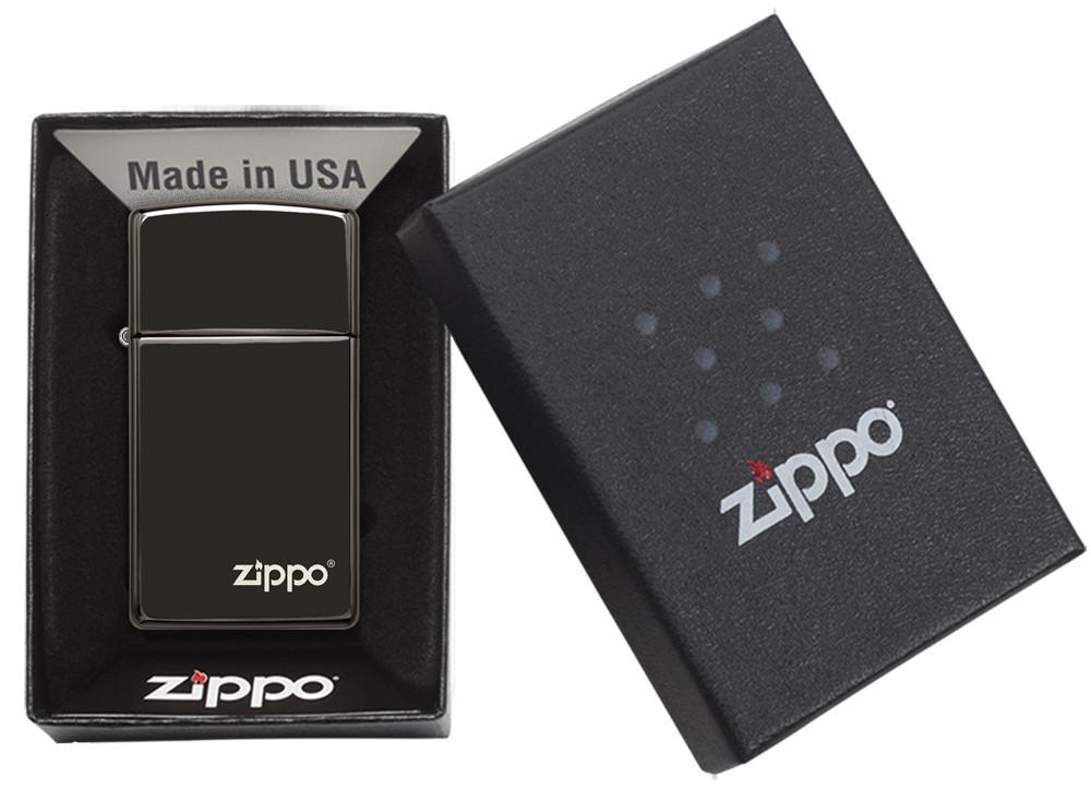 Bật Lửa Zippo Slim Ebony with Zippo Logo 28123ZL