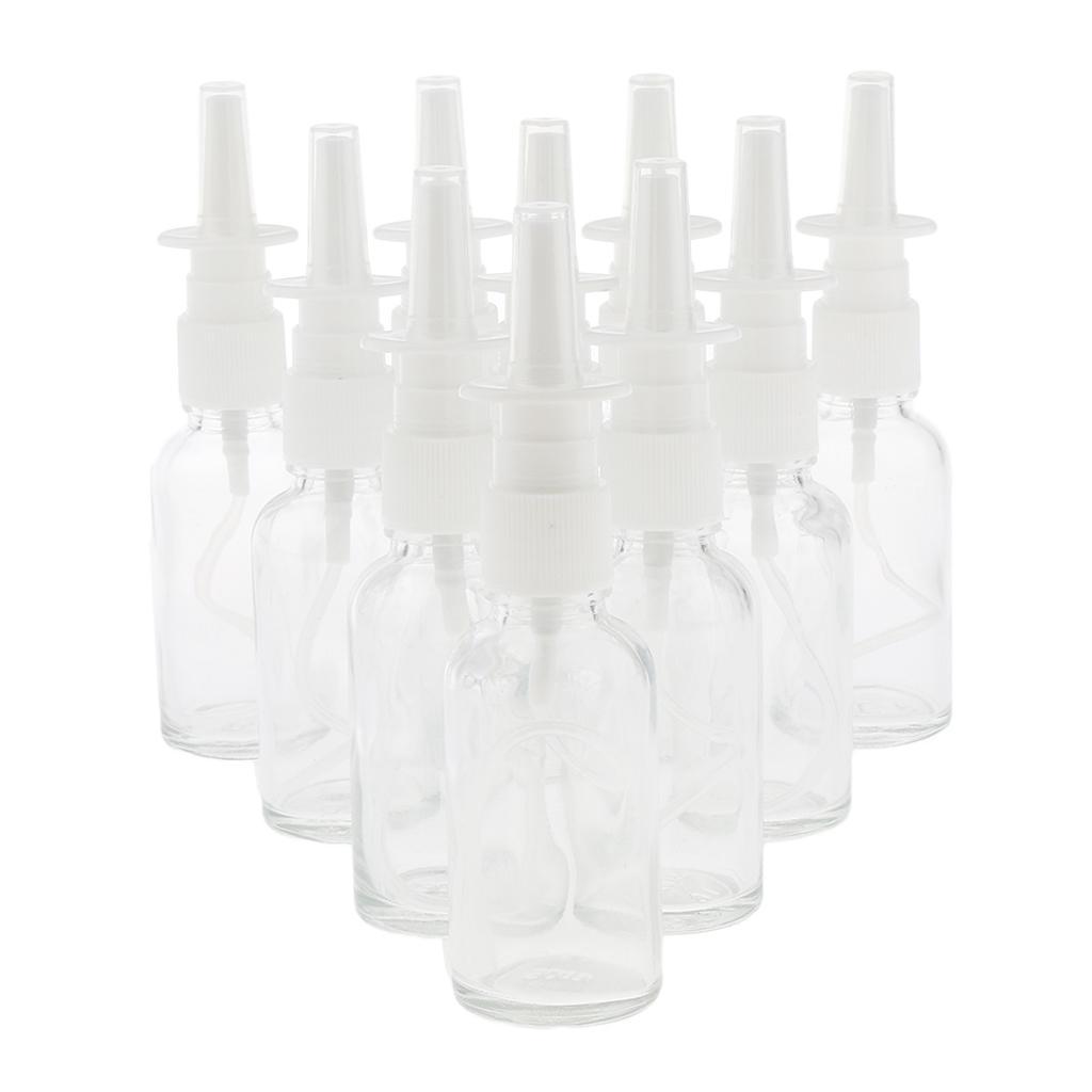 Lot 60pcs Glass Empty Refillable Nasal Spray Bottles Fine Mist Vials 30ml
