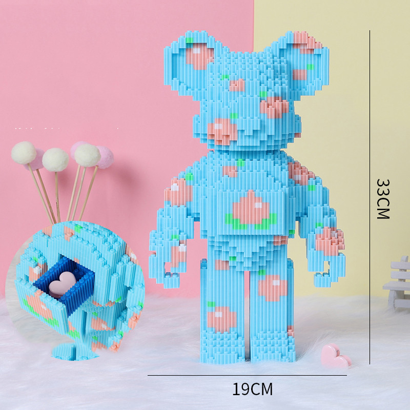 Đồ chơi lắp ráp, mô hình lắp ráp gấu Bearbrick size 33-35cm nhiều màu (tặng kèm búa)  *** Nhận lắp sẵn