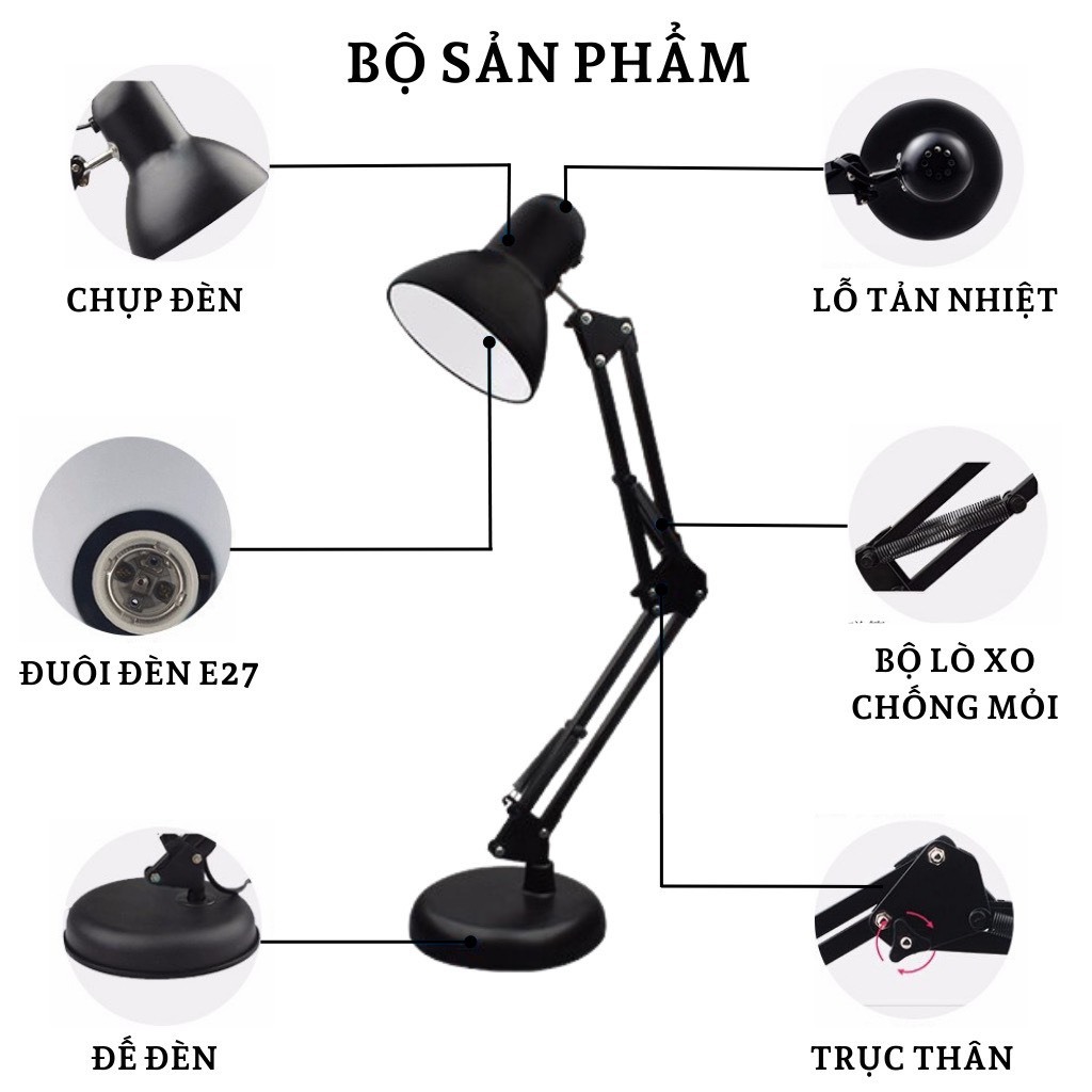 Đèn học PIXAR Bóng LED để bàn hoặc Kẹp chống cận thị Mắt Việt 025 tiết kiệm điện năng, bảo vệ thị lực