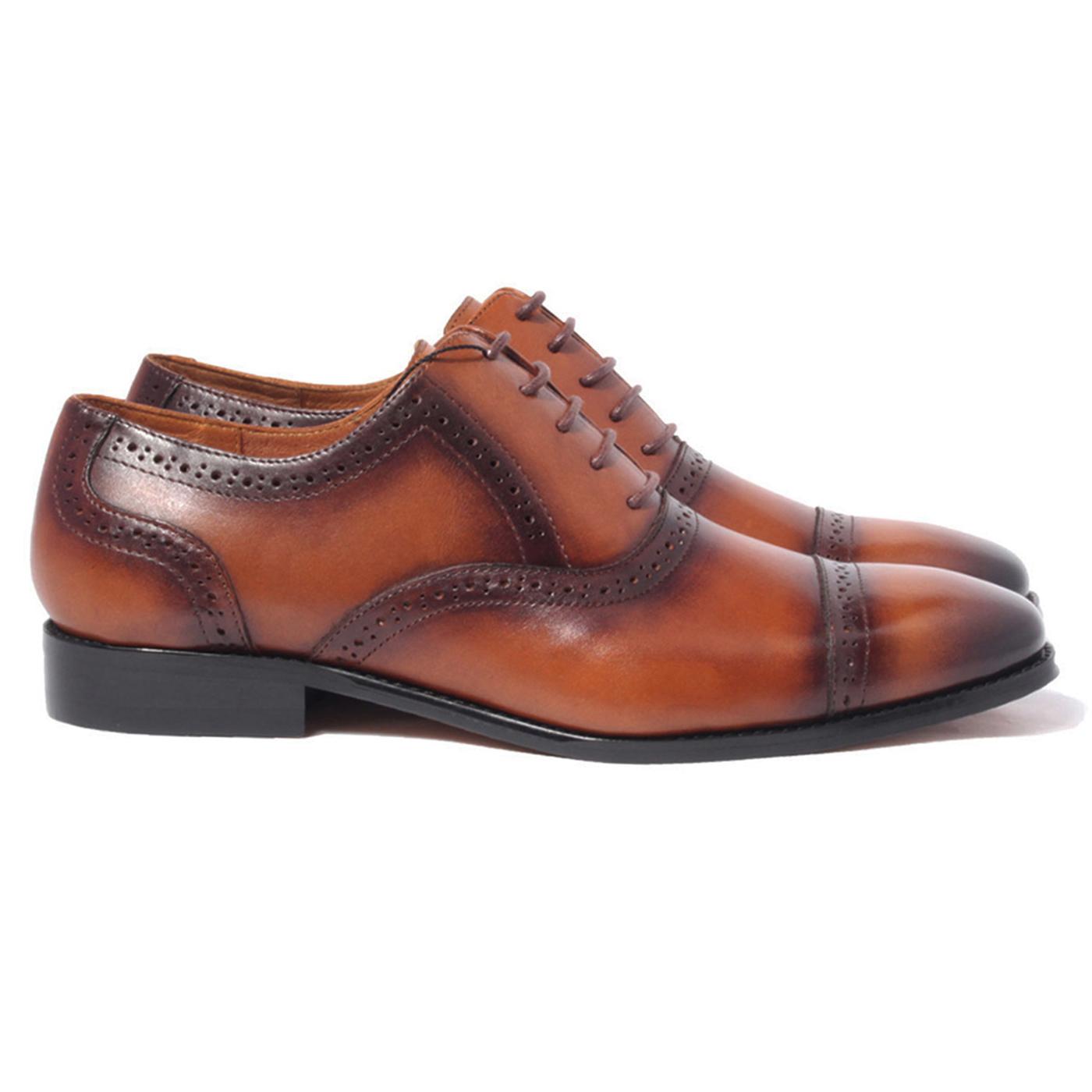 Giày Tây Nam Công Sở Banuli Da Bê Italian Dây Buộc Cap Toe Oxford H1CO1 (Da Veg Itali Mềm Dẻo, Đế Siêu nhẹ, Bảo Hành Trọn Đời)