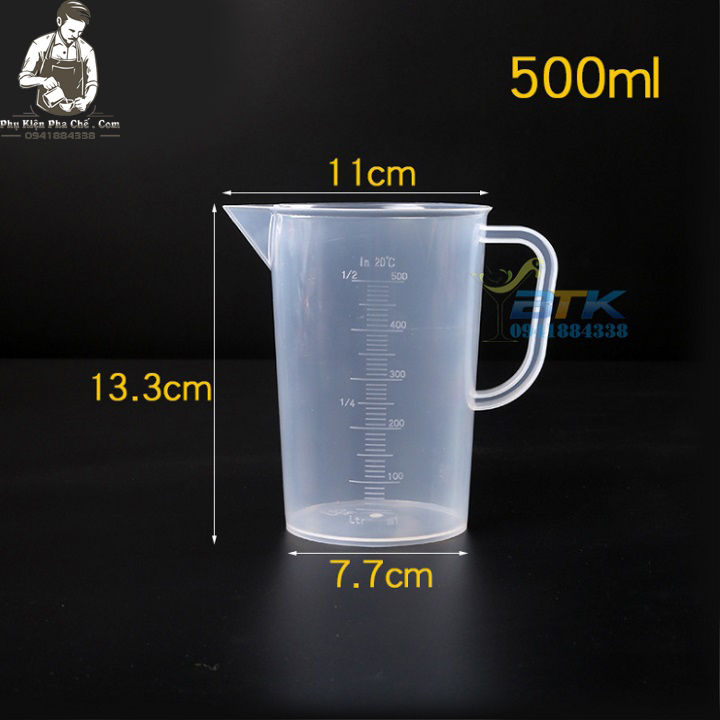 Ca Đong 500ml Có Quai Cầm Có Vạch Chia - Ca Nhựa 500ml