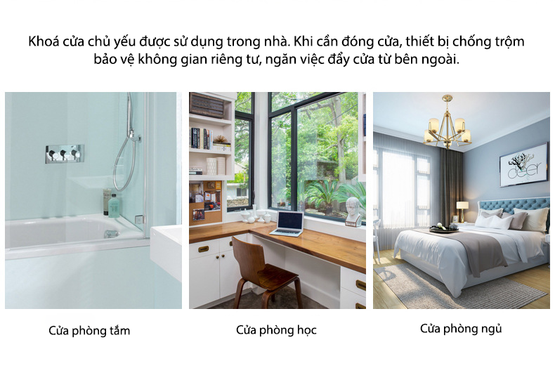 Chốt Khoá Cài Cửa KUNBE Lắp Góc Vuông 90 Độ Bằng Inox Dày Dặn An Toàn