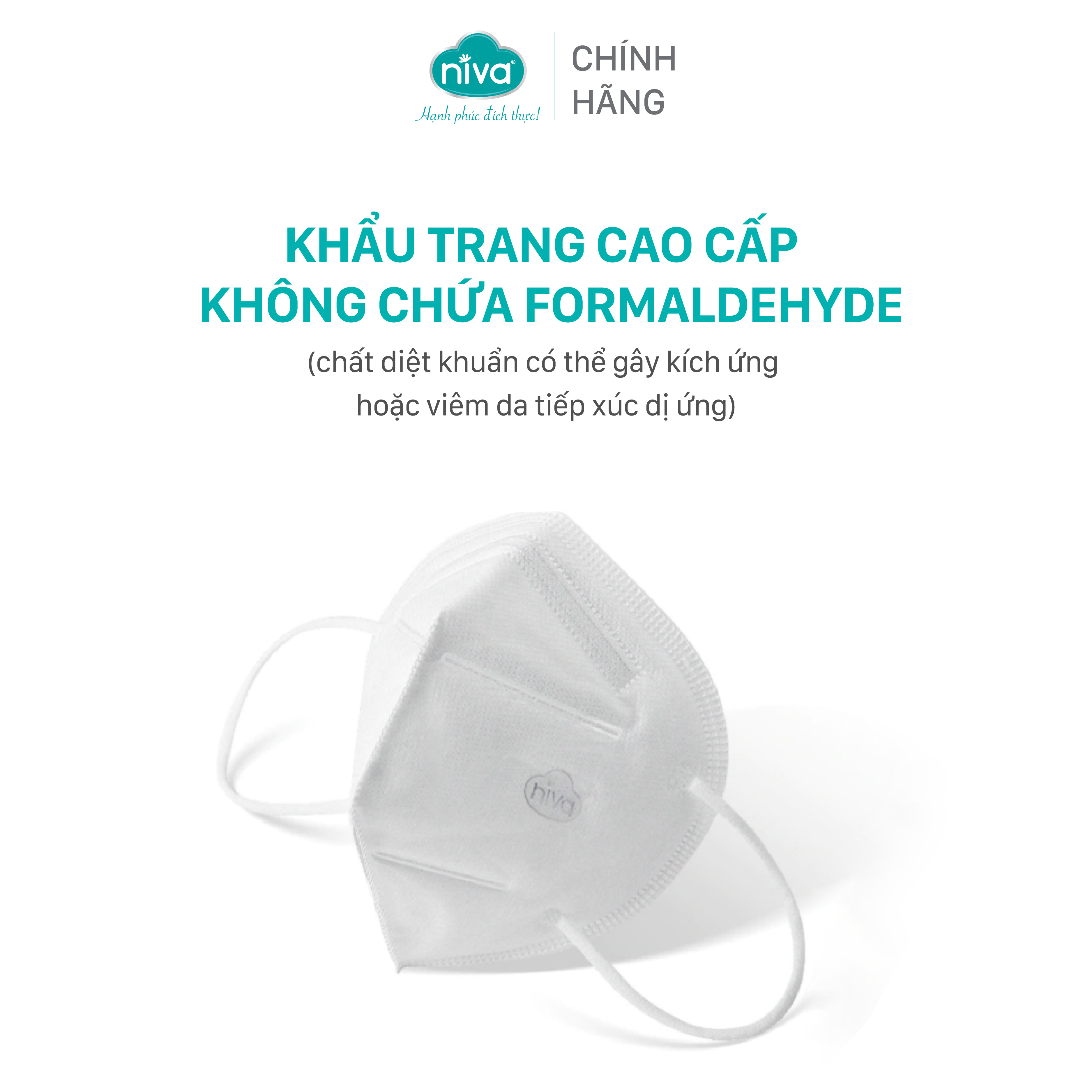 Combo 05 Khẩu Trang Niva 95 Hộp 10 Chiếc Ngăn Giọt Bắn, Lọc Vi Khuẩn, Không Gây Kích Ứng Da, Hàng Chính Hãng Cao Cấp