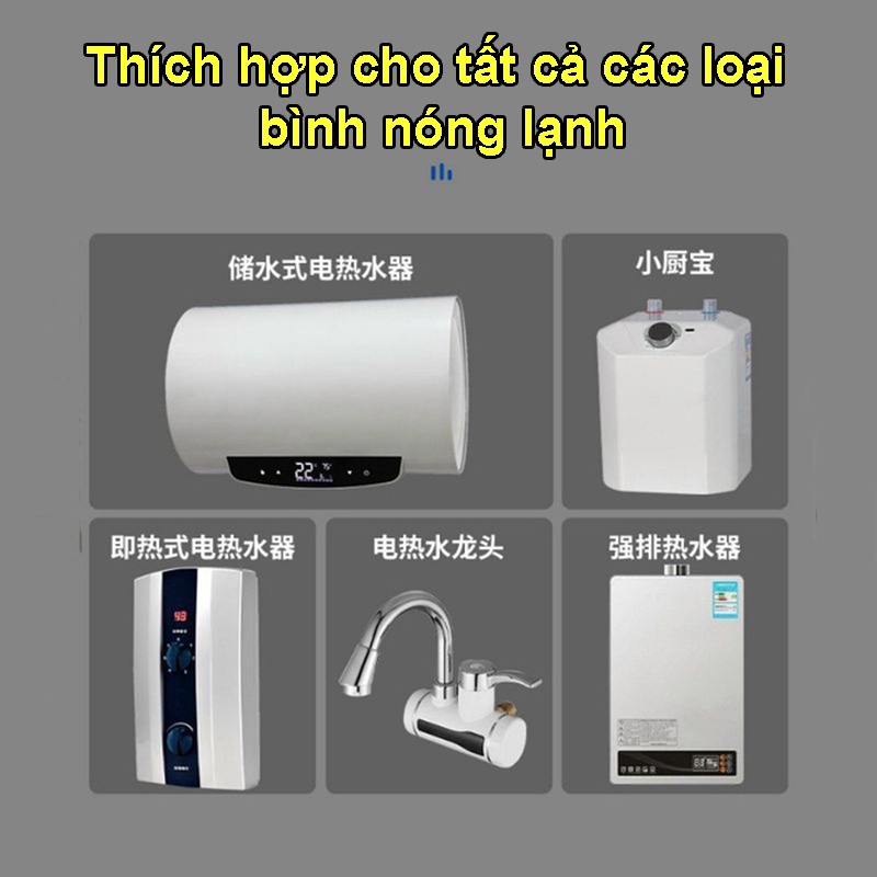 Bộ 2 van chống giật, van chống rò điện bình nóng lạnh ren đồng loại tốt hàng cao câp