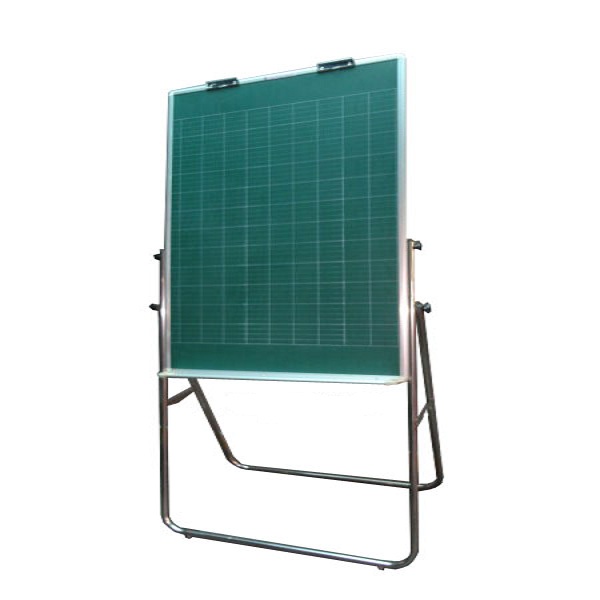 Bảng Flipchart chân inox viết phấn từ in ô ly Bavico-Xanh (0.6 x 1 m)