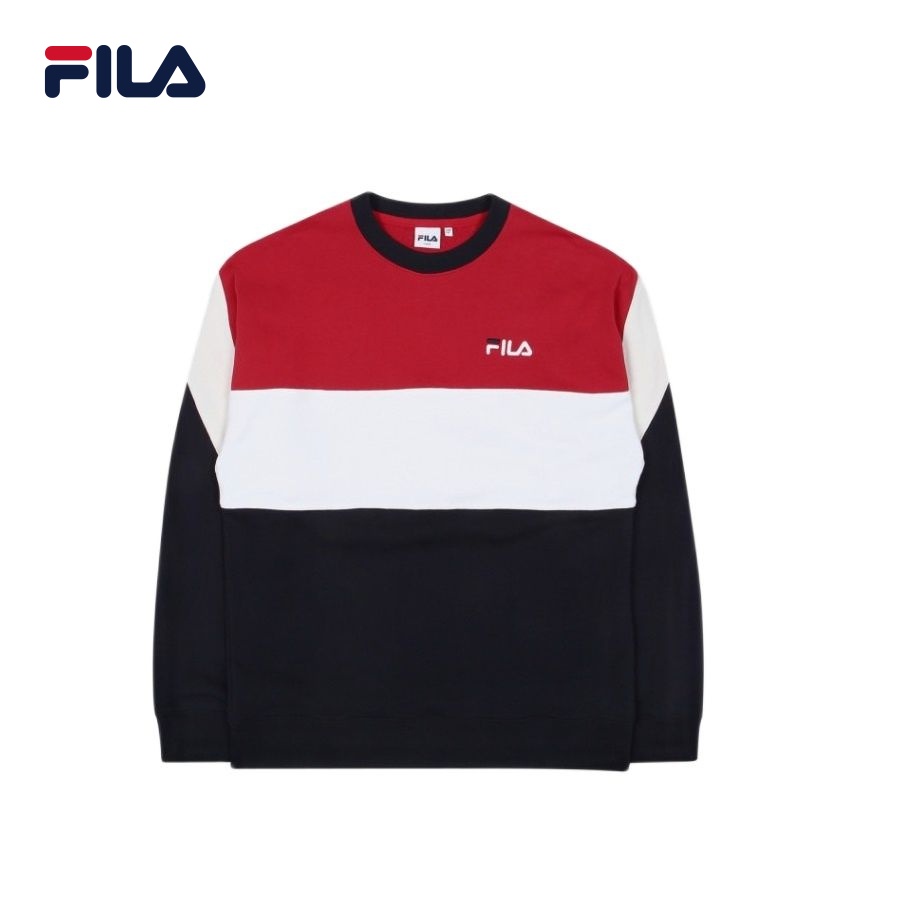 Áo hoodie tay dài không nón unisex Fila Color Block MTM 1 - BTS Global Inline - FS2POC1105X