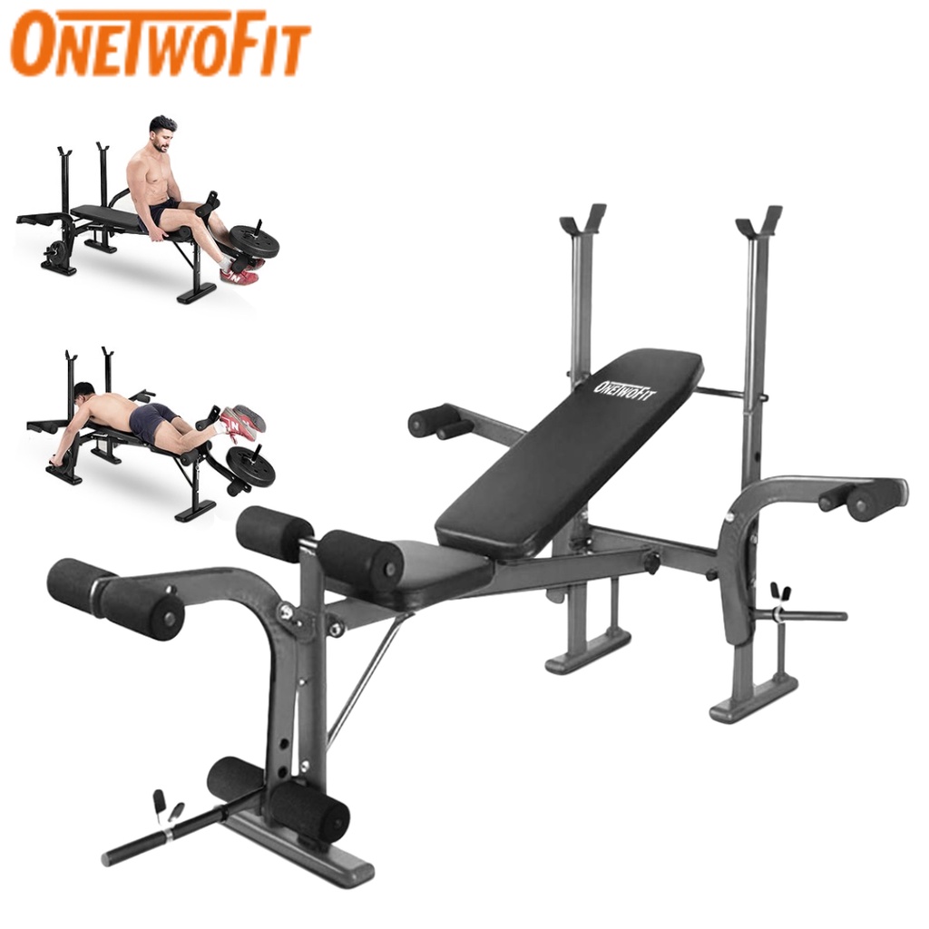 OneTwoFit 6 trong 1 Bài tập ngồi lên ghế tập tạ đa chức năng Với Giá treo tạ tập tại nhà OT039Z