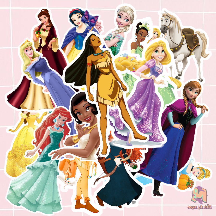 Miếng dán Stickers In Hình Công chúa Disney
