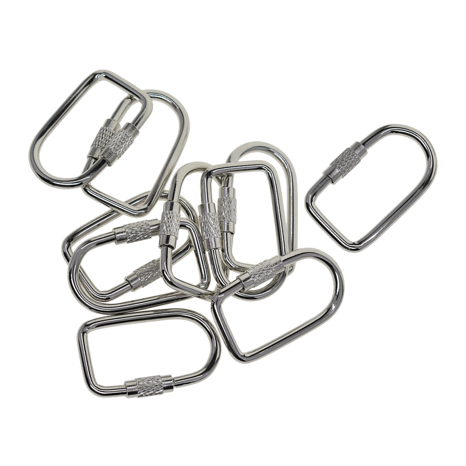 10 Pieces Locking Carabiner Locking Clips Screw Lock Buckle for Bags Outdoor