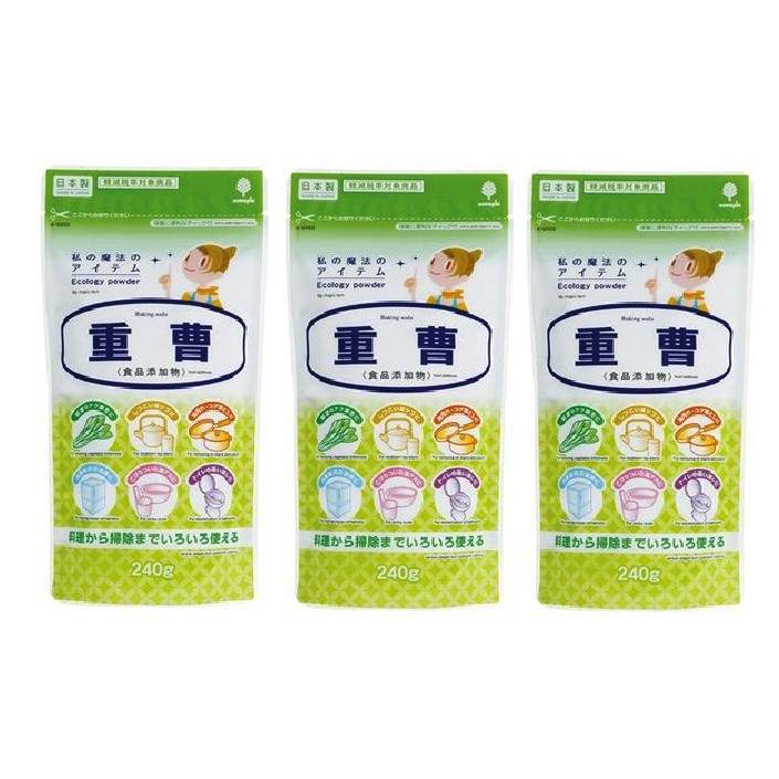 Combo 03 Túi bột Baking Soda tẩy rửa vết bẩn đa năng 240g  Kokubo - Nội địa Nhật Bản