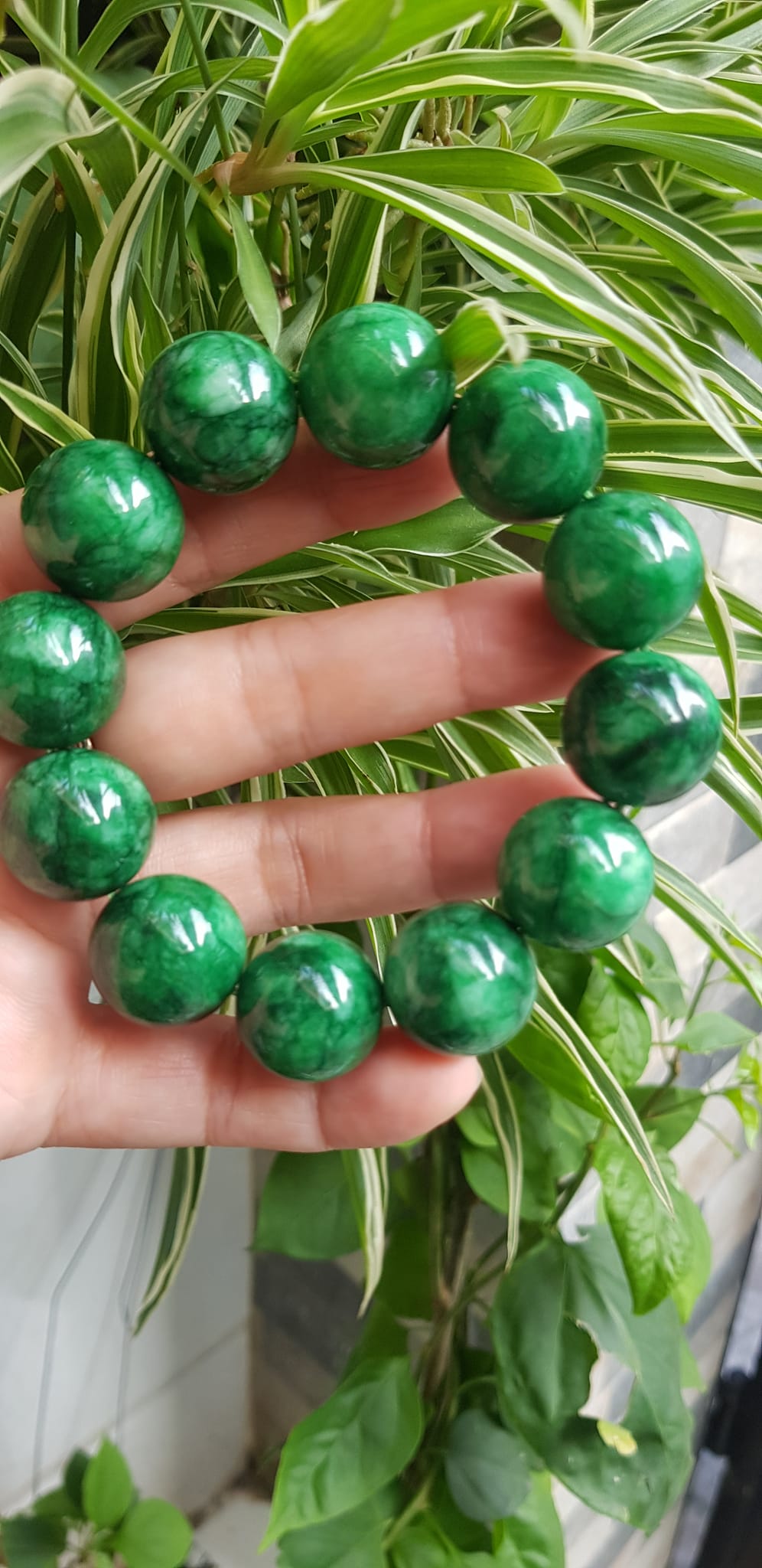 ️Vòng Tay Nam Đá Cẩm Thạch Xanh lá Size lớn hạt 18mm bóng đẹp hợp Các Anh Mệnh Mộc mệnh Hỏa đeo là một món trang sức tuyệt vời cho các quý ông ạ