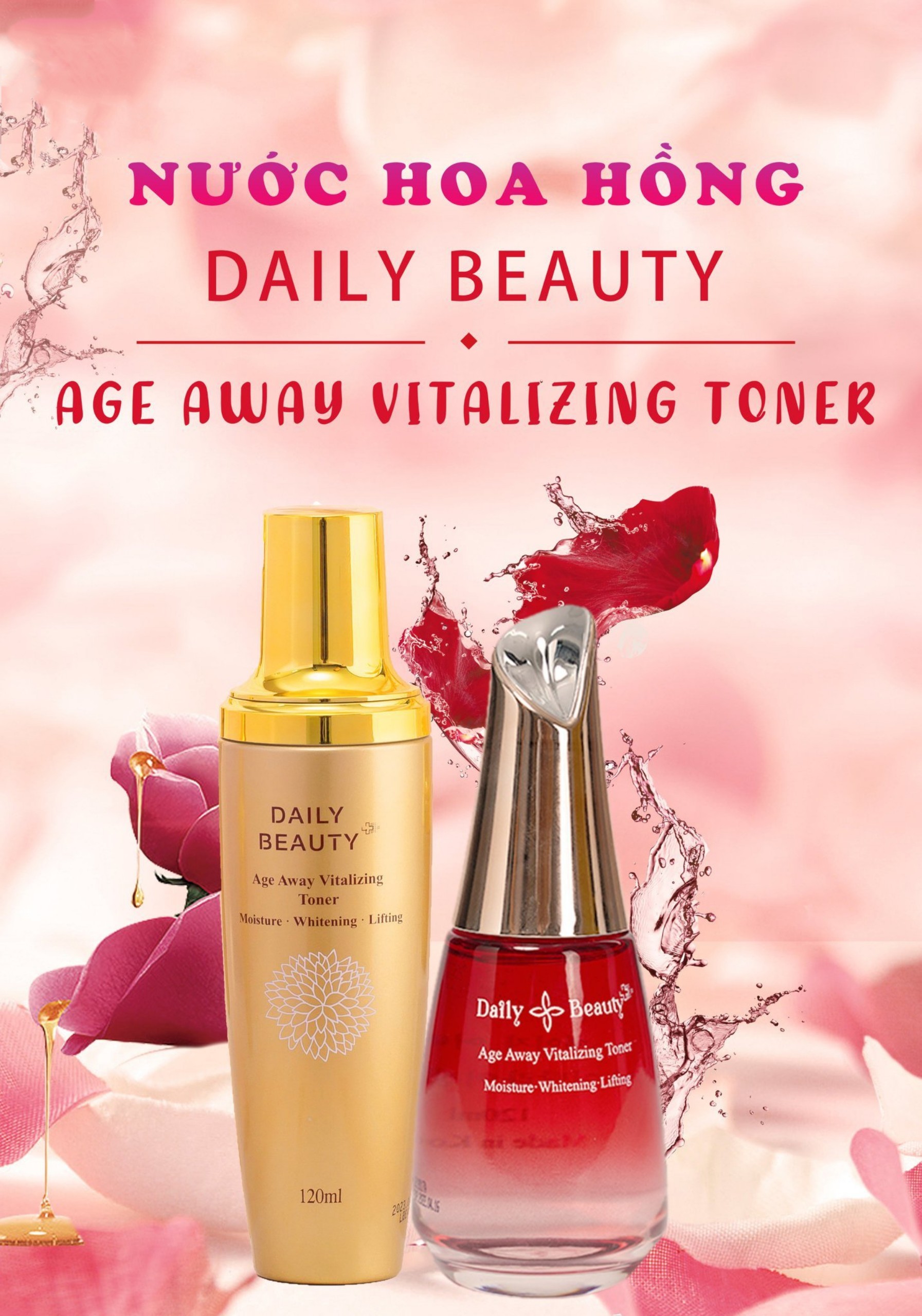 Nước hoa hồng Daily Beauty Age Away Vitalizing Toner Hàn Quốc Đánh Thức Thanh Xuân, Trẻ Hóa Làn Da 120ml