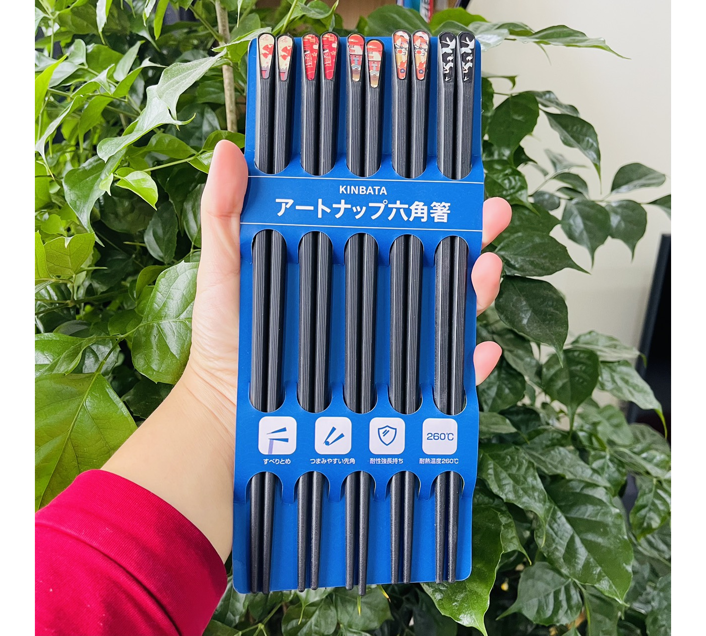 Set 5 đôi đũa ăn sợi thủy tinh kháng khuẩn chịu nhiệt cao 260 độ C Nội địa Nhật Bản