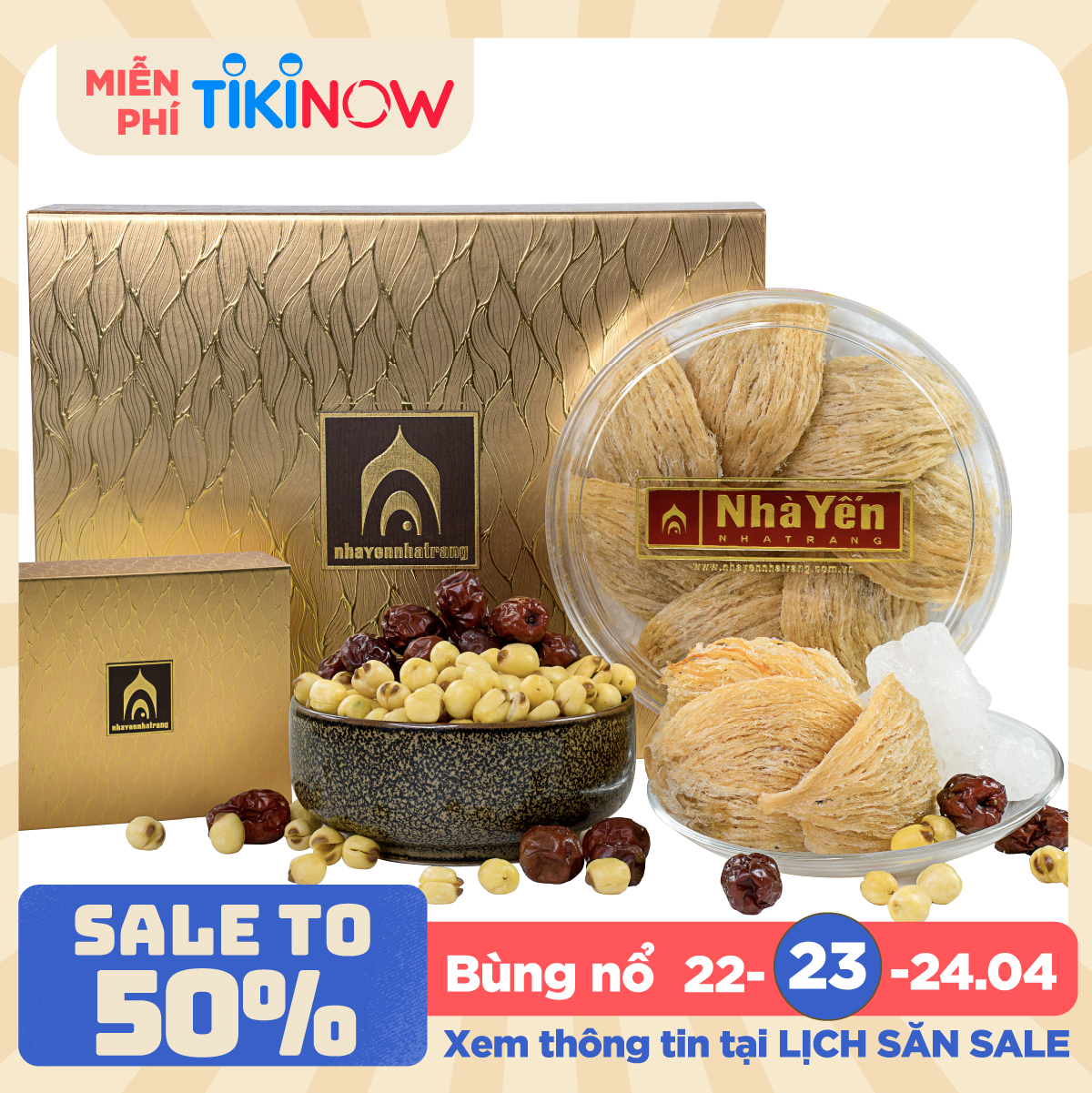 Tổ Yến Hồng Sơ Chế - Hộp 50 Gram - Tổ Yến Sơ Chế - Nhà Yến Nha Trang - Đặc Sản Nha Trang - Yến Sào Chất Lượng