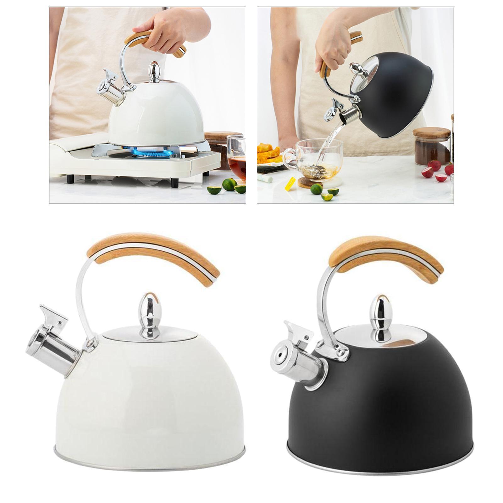 2 Pack 3L Stainless Steel Whistling Tea Kettle Anti-scalding Coffee Tea Pot for Camping