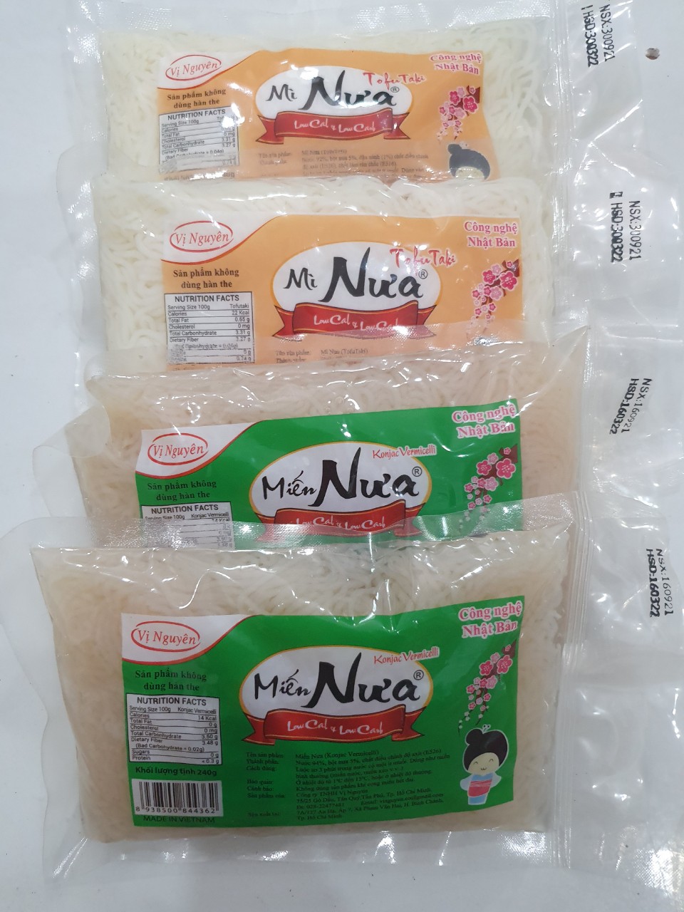 Combo 2 Gói Mì Nưa 2 Gói Miến Nưa Vị Nguyên 240Gram