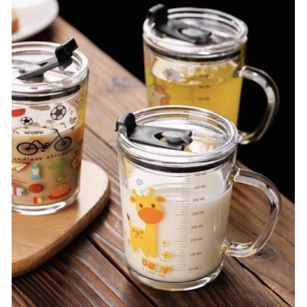 Cốc thủy tinh,cốc sinh tố 450 mL có vạch chia mL hàng nhập khẩu cao cấp