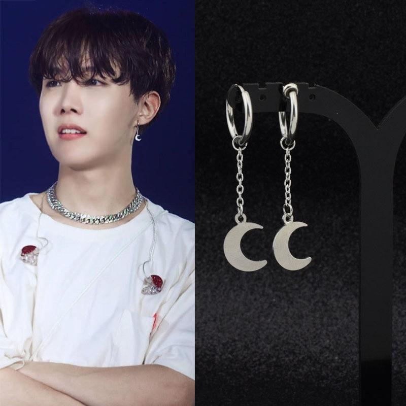 Khuyên tai JHOPE BTS Dáng dài hình mặt trăng