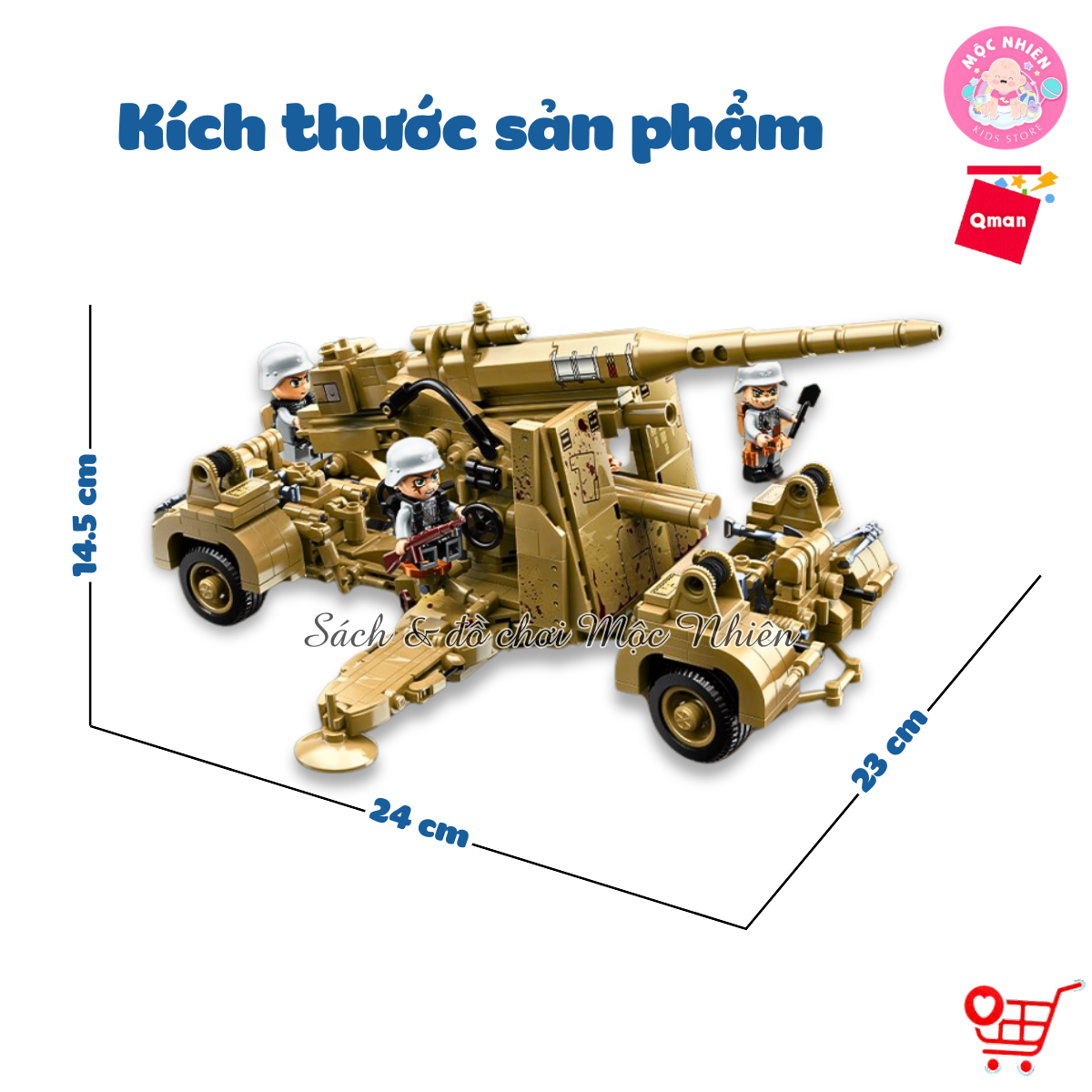 Đồ chơi xếp hình, lắp ráp Qman 21027 - Phòng không (829 mảnh ghép) - Dành cho bé trai từ 6 tuổi