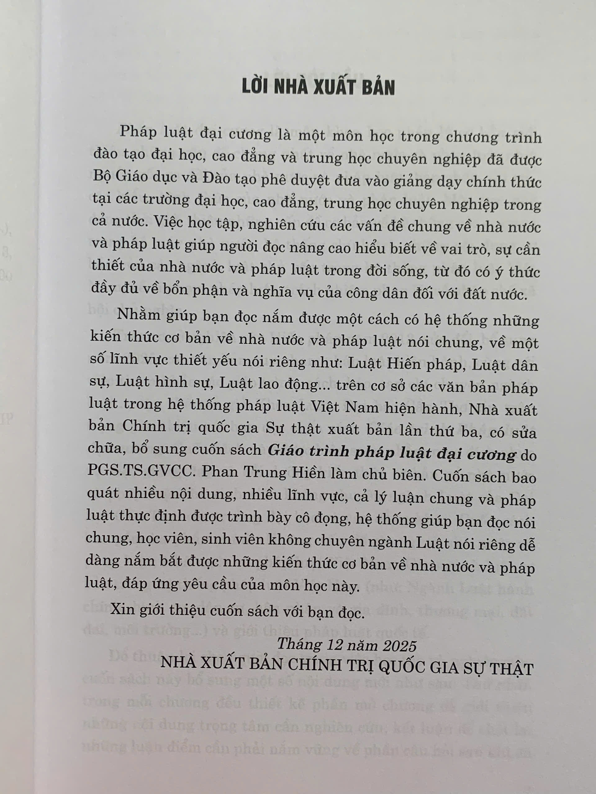 Sách - Giáo trình pháp luật đại cương