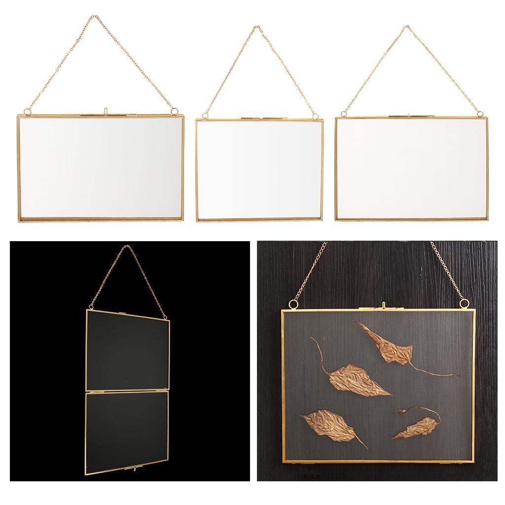 3pcs Double Sided Wall-mount Clear Glass Hanging Frame Easy to Install