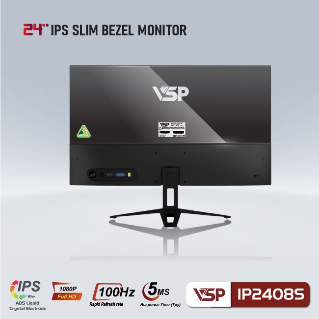 Màn hình máy tính VSP IP2408S (24inch/FHD/75Hz/IPS/5ms) - Hàng Chính Hãng