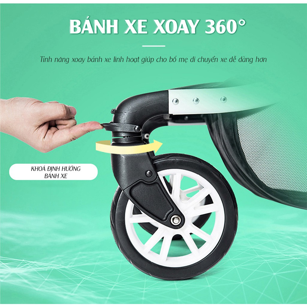 Xe đẩy nôi cho bé cao cấp Chilux W03 - Đa năng tiện lợi cho bé sử dụng