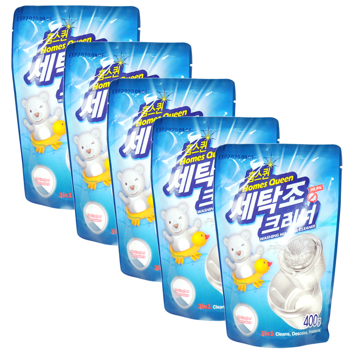 Combo 5 gói tẩy vệ sinh máy giặt Homes Queen Hàn Quốc : Vệ sinh lồng máy giặt không cần tháo lắp, tiết kiệm thời gian