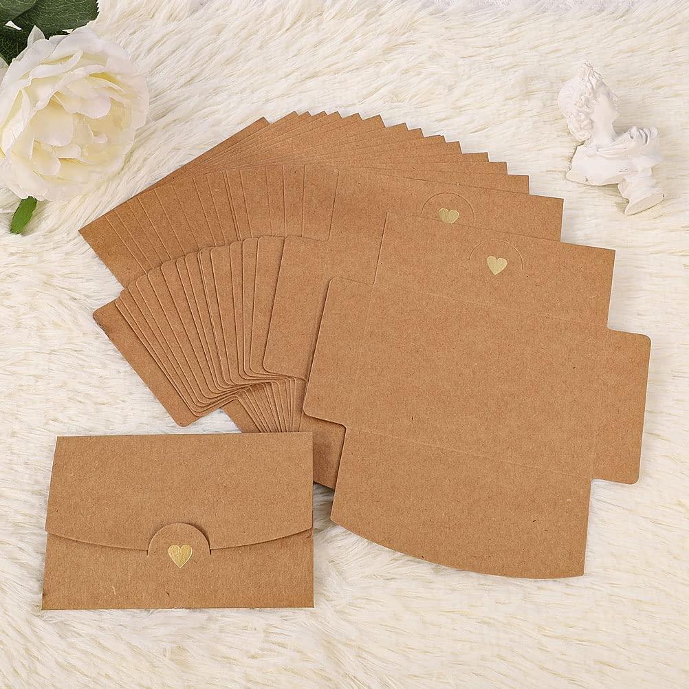 Phong Bì Giấy Kraft, 60 Phong Bì Thẻ Quà Tặng Mini Có Khóa Trái Tim Cho Tiệc Sinh Nhật, Ngày Của Cha, Ngày Của Mẹ, Ngày Giáng Sinh, Ngày Lễ Tình Nhân