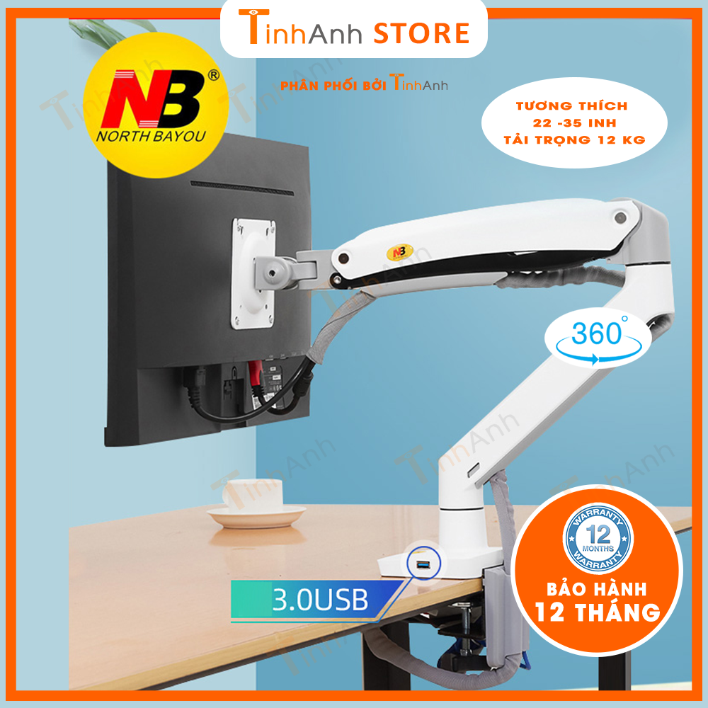 Giá treo màn hình máy tính Cao Cấp NB F100A 22 - 35 inch Arm màn hình tải trọng 12Kg Mẫu mới 2021 - Hàng Nhập Khẩu