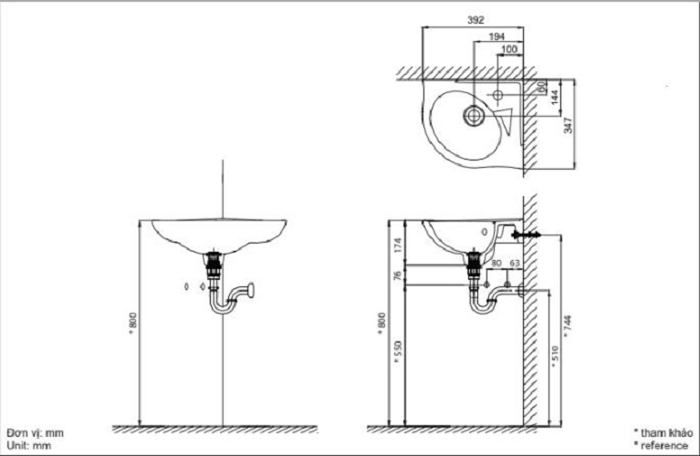 Chậu rửa mặt góc Inax L-281V