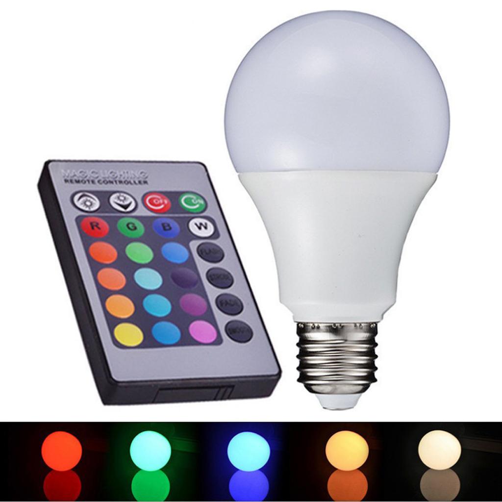 5W E27 Colors Changing RGB LED Light Bulb with IR Remote Control Home Party Decor #1