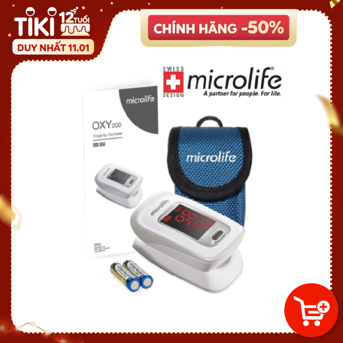 Máy đo nồng độ OXY trong máu và nhịp tim Microlife SPO2 OXY200 - Chính Hãng Thụy Sĩ