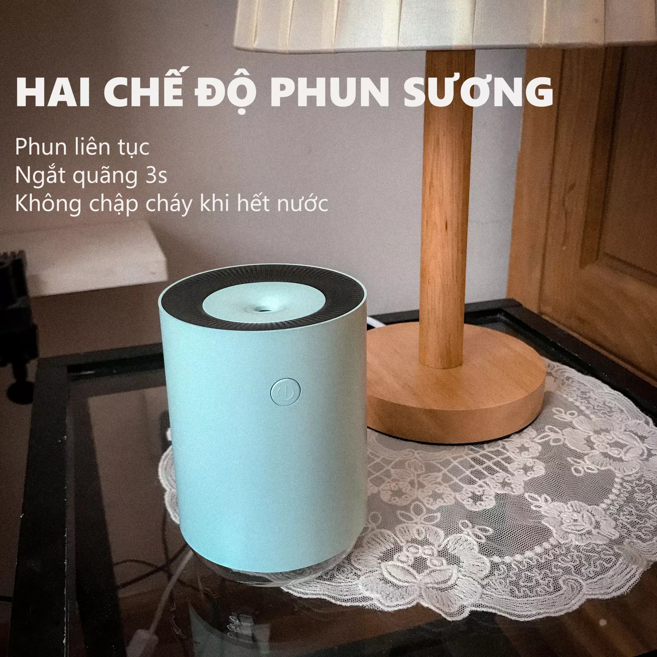 Máy xông tinh dầu phòng ngủ BENZ phun sương tạo ẩm, khuếch tán hương thơm, khử mùi phòng, có đèn led thay đèn ngủ