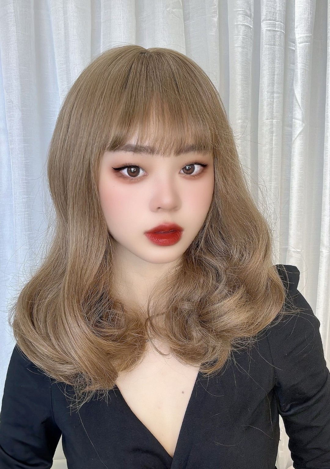 Tóc giả nguyên đầu xoăn Lửng 1804