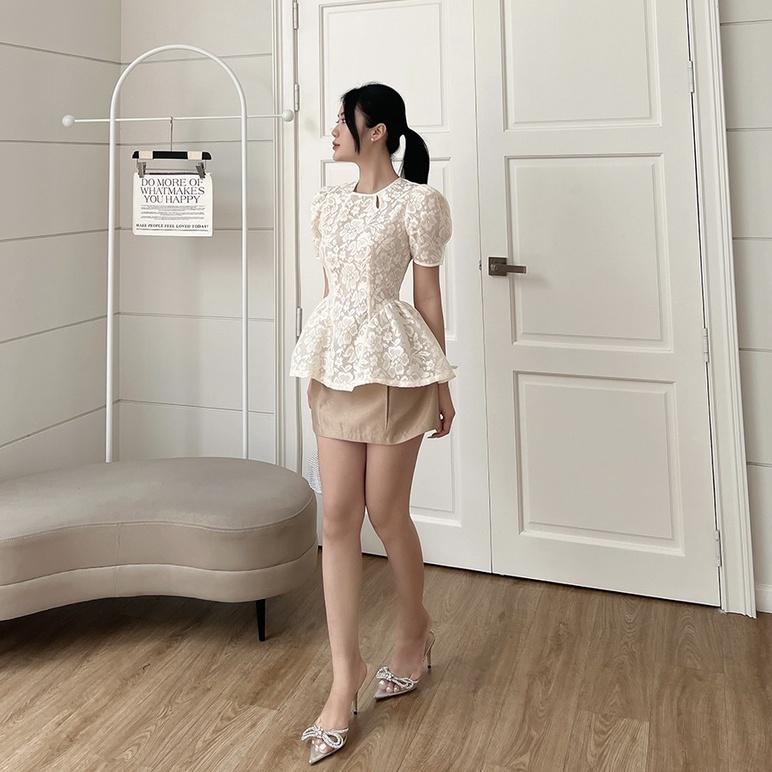 BBSTORE'S Áo Peplum Ren Hoa Thời Trang Nữ Đi Làm Đi Tiệc -A1236