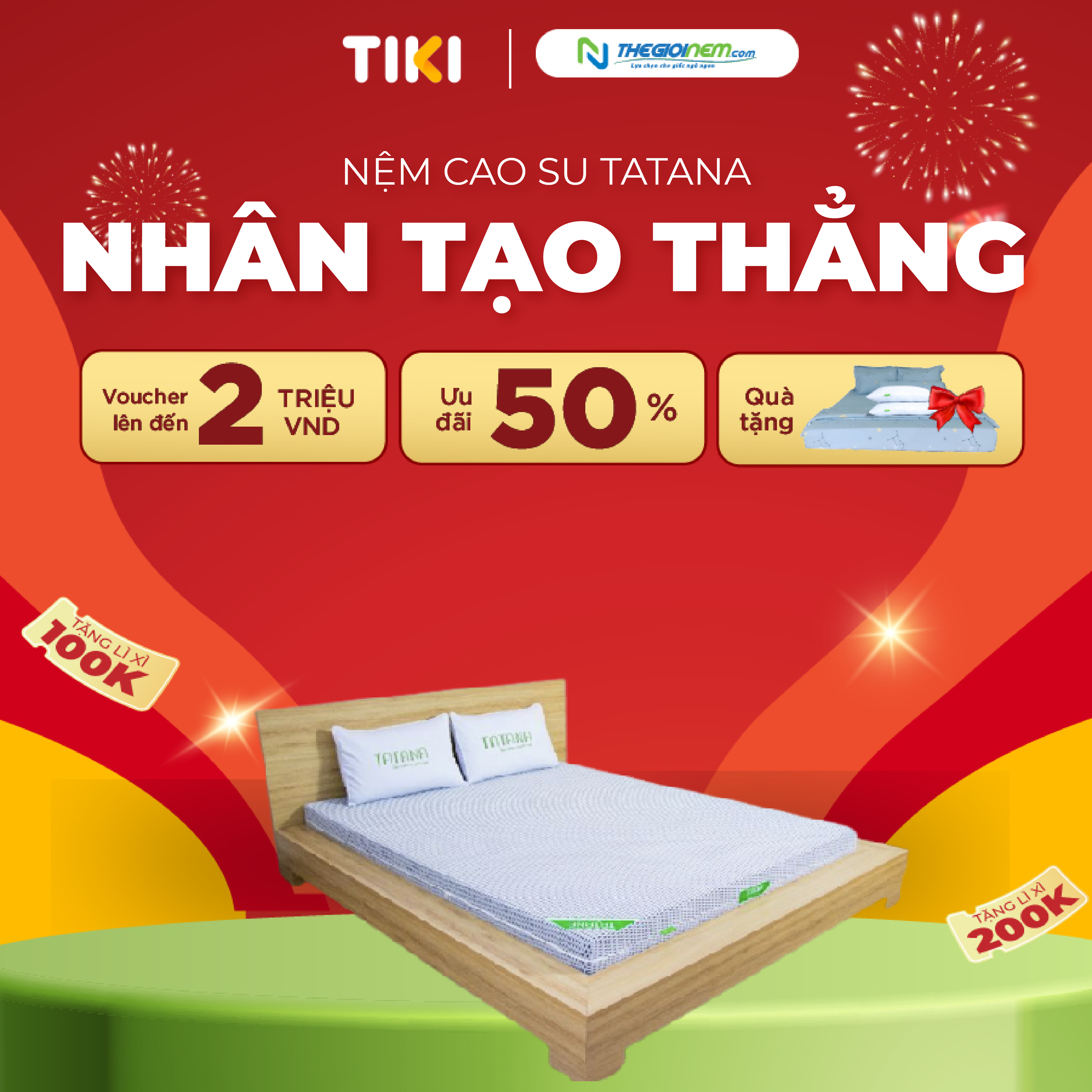 Nệm Cao Su Nhân Tạo TaTaNa Thẳng