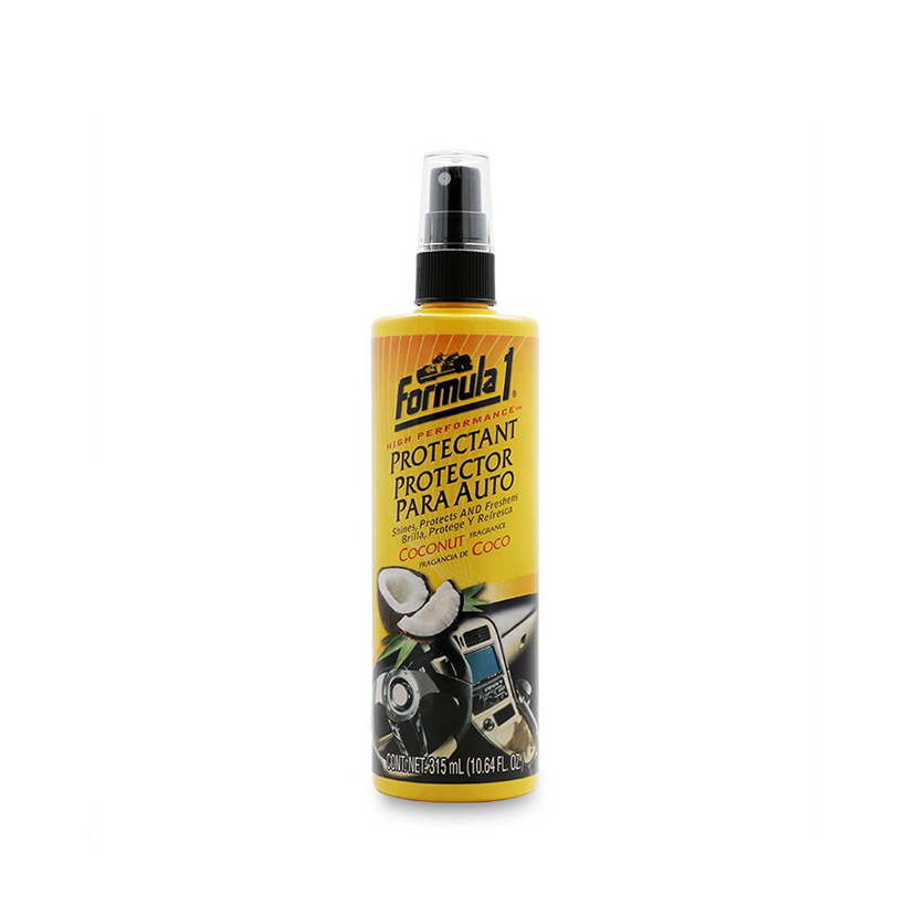 Chăm sóc nội thất xe Formula 1: Giặt nệm khử mùi dạng xịt-Chất bảo dưỡng 2 trong 1 hương dừa-Sáp thơm ô tô trực thăng